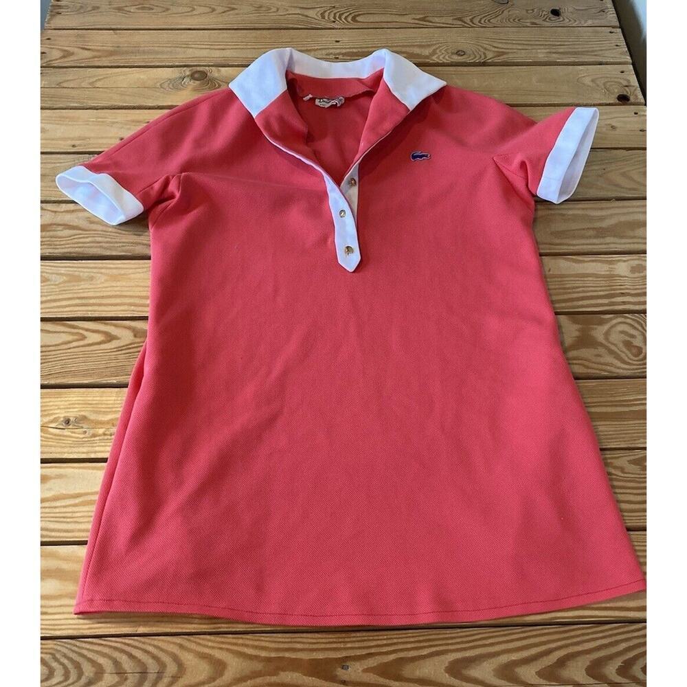 Vintage Lacoste David Crystal Polo Dress Size 18 Women’s Pink